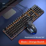 Keyboard Gamer Kit Wired Gaming Mouse Kit Backlight Computer Mechanical Feel Keyboards PC Backlit Game 104 Keys Keycaps Rainbow
