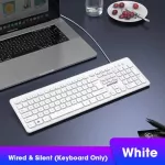 Niye Silent Keyboard Mouse Set Ergonomic Mute Office Gaming USB Full-Size Keyboard Mouse Combo for Notebook Lap Desk PC