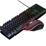 Keyboard and Mouse Combo Gaming Mechanical Color Breathing Backlight 104 Keys PC Gaming Keyboard and Gaming Mouse Combination