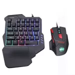 One-Handed Gaming Keyboard Mouse Set With Multiple Light Effects 35 Keys One-Handed Keyboard Mouse For Lol/pubg/cf Phone Pc Game