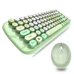 Home Office 2.4g Wireless Keyboard Mouse Set 1600DPI Cute Mini Wear-Resistant Mechanical Keyboard Mouse Set for Lap Computer