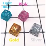 Pure Handmade Resin Silver Foil Artisan Keycap Backlit Keycaps Key Caps for CPS for CARRY MX Gaming Mechanical Keyboard