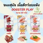 Dog Dog Dogs, Dogster Play, 40 grams, 1 pack of meat for dogs. There are 3 formulas to choose from.