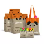 Lifemate Life Metal, Mid -Big breed dog food, meat flavor for dogs 1 year or more, 4 bags, 1 bag, 1.5kg and free gifts.
