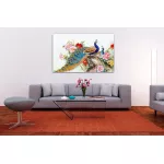 รูปนกยูงมงคล ปรับฮวงจุ้ย เรียกทรัพย์ เพิ่มเงินทอง เสริมบารมี ภาพกรอบลอยพร้อมแขวน