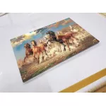 รูปม้ามงคล 8 ตัว รูปม้ามงคลติดผนัง รูปม้าปรับฮวงจุ้ย เรียกทรัพย์ เสริมบารมี ภาพกรอบลอยพร้อมแขวน มีให้เลือก 3 ขนาด S,M,L