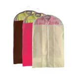 ถุงคลุมเสื้อ คลุมสูท กันฝุ่น – สีน้ำตาล/บานเย็น/ครีม (เซต 3 ชิ้น)
