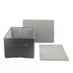 Leather box Clothes box Strong multi -purpose box, Set 3 pieces, 3 sizes - gray