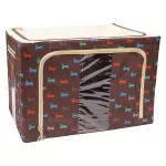 กล่องผ้า กล่องเอนกประสงค์ Multipurpose boxes ลายสุนัข ขนาด 100 ลิตร (สีน้ำตาลเข้ม)