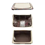 กล่องผ้า กล่องเอนกประสงค์ Multipurpose boxes ลายสุนัข ขนาด 100 ลิตร (สีน้ำตาลเข้ม)