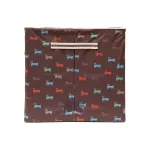 กล่องผ้า กล่องเอนกประสงค์ Multipurpose boxes ลายสุนัข ขนาด 100 ลิตร (สีน้ำตาลเข้ม)