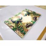 รูปนกยูง 2 คู่มงคล คู่กับดอกไม้ นกยูงเสริมฮวงจุ้ย เรียกทรัพย์ เรียกเงินทอง เพิ่มบารมี ภาพกรอบลอยพร้อมแขวน