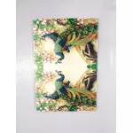 รูปนกยูง 2 คู่มงคล คู่กับดอกไม้ นกยูงเสริมฮวงจุ้ย เรียกทรัพย์ เรียกเงินทอง เพิ่มบารมี ภาพกรอบลอยพร้อมแขวน