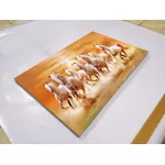 รูปม้ามงคล 7 ตัวพุ่งทยานสู่ความสำเร็จ รูปม้ามงคลติดผนัง รูปม้าเสริมฮวงจุ้ย เรียกทรัพย์ เพิ่มบารมี ภาพกรอบลอยพร้อมแขวน