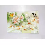 รูปปลาคราฟ 9 ตัวมงคลสวยงาม เสริมฮวงจุ้ย เพิ่มบารมี ภาพกรอบลอยพร้อมแขวน