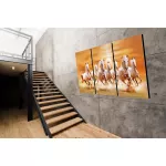 รูปม้ามงคล 7 ตัว แบบแยก 3 แฟรม ม้าพุ่งทยานสู่ความสำเร็จ รูปม้ามงคลติดผนัง รูปม้าเสริมฮวงจุ้ย เรียกทรัพย์ เพิ่มบารมี ภาพกรอบลอยพร้อมแขวน