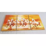 รูปม้ามงคล 7 ตัว แบบแยก 3 แฟรม ม้าพุ่งทยานสู่ความสำเร็จ รูปม้ามงคลติดผนัง รูปม้าเสริมฮวงจุ้ย เรียกทรัพย์ เพิ่มบารมี ภาพกรอบลอยพร้อมแขวน