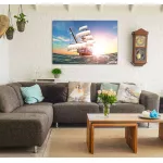 รูปเรือสำเภาปรับฮวงจุ้ย เรือสำเภาเรียกทรัพย์ เรียกเงินเรียกทอง เสริมบารมี ภาพกรอบลอยพร้อมแขวน