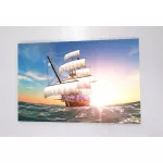 รูปเรือสำเภาปรับฮวงจุ้ย เรือสำเภาเรียกทรัพย์ เรียกเงินเรียกทอง เสริมบารมี ภาพกรอบลอยพร้อมแขวน