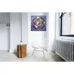 ปลาคราฟมงคล 8 ตัว รอบสัญลักษณ์หยินหยาง เสริมฮวงจุ้ย เรียกทรัพย์ เสริมบารมี ภาพกรอบลอยพร้อมแขวน