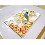 รูปนกยูงมงคล ปรับฮวงจุ้ย เรียกทรัพย์ เรียกเงินทอง เสริมบารมี ภาพกรอบลอยพร้อมแขวน มีให้เลือก 3 ขนาด S,M,L