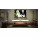 รูปน้ำตกมงคลเสริมฮวงจุ้ย เรียกโชคลาพเงินทอง เรียกทรัพย์ เสริมบารมี ภาพกรอบลอยพร้อมแขวน