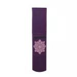 Yoga mat bags There is a zipper in front. And there are 4 dark purple holes