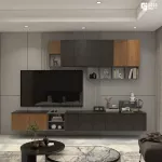 ชั้นวางทีวีรุ่น BROOKE หน้าบานสีลายหินอ่อนดำ SAN BENITO หรูหรา มีระดับ เคลือบเมลามีนเนื้อมันเงาทั้งชุด ติดตั้งได้ทั้งแบบชั้นวางทีวีแขวนลอยหรือวางพื้น มีให้เลือกหลายขนาด