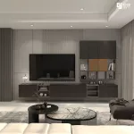 ชั้นวางทีวีรุ่น BROOKE หน้าบานสีลายหินอ่อนดำ SAN BENITO หรูหรา มีระดับ เคลือบเมลามีนเนื้อมันเงาทั้งชุด ติดตั้งได้ทั้งแบบชั้นวางทีวีแขวนลอยหรือวางพื้น มีให้เลือกหลายขนาด