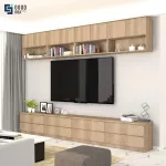 ชั้นวางทีวี รุ่น Bella ชั้นวางทีวีเสมือนบิ้วอิน สามารถเลือกติดตั้งได้ทั้งแบบเขวนลอยติดผนัง หรือวางบนพื้น ขนาด 2.4 เมตร มีให้เลือก 3 สี ขาว ลายไม้ เทาลายผ้า