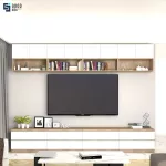 ชั้นวางทีวี รุ่น Bella ชั้นวางทีวีเสมือนบิ้วอิน สามารถเลือกติดตั้งได้ทั้งแบบเขวนลอยติดผนัง หรือวางบนพื้น ขนาด 2.4 เมตร มีให้เลือก 3 สี ขาว ลายไม้ เทาลายผ้า