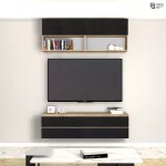 ชั้นวางทีวี รุ่น Bella ตู้วางทีวี ชั้นวางทีวีติดผนัง ชั้นวางทีวีเสมือนบิ้วอิน ขนาด 1.6 เมตร