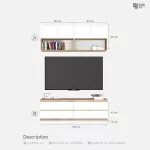 ชั้นวางทีวี รุ่น Bella ตู้วางทีวี ชั้นวางทีวีติดผนัง ชั้นวางทีวีเสมือนบิ้วอิน ขนาด 1.6 เมตร