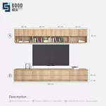 ชั้นวางทีวี รุ่น Bella ชั้นวางทีวีเสมือนบิ้วอิน สามารถเลือกติดตั้งได้ทั้งแบบเขวนลอยติดผนัง หรือวางบนพื้น ขนาด 2.4 เมตร มีให้เลือก 3 สี ขาว ลายไม้ เทาลายผ้า