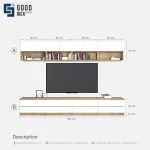 ชั้นวางทีวี รุ่น Bella ชั้นวางทีวีเสมือนบิ้วอิน สามารถเลือกติดตั้งได้ทั้งแบบเขวนลอยติดผนัง หรือวางบนพื้น ขนาด 2.4 เมตร มีให้เลือก 3 สี ขาว ลายไม้ เทาลายผ้า