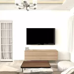 ชั้นวางทีวี รุ่น Bella ตู้วางทีวี ชั้นวางทีวีติดผนัง ชั้นวางทีวีเสมือนบิ้วอิน ขนาด 1.6 เมตร