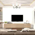 ชั้นวางทีวี รุ่น Bella ชั้นวางทีวีเสมือนบิ้วอิน สามารถเลือกติดตั้งได้ทั้งแบบเขวนลอยติดผนัง หรือวางบนพื้น ขนาด 2.4 เมตร มีให้เลือก 3 สี ขาว ลายไม้ เทาลายผ้า