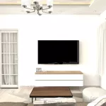 ชั้นวางทีวี รุ่น Bella ตู้วางทีวี ชั้นวางทีวีติดผนัง ชั้นวางทีวีเสมือนบิ้วอิน ขนาด 1.6 เมตร