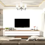 ชั้นวางทีวี รุ่น Bella ชั้นวางทีวีเสมือนบิ้วอิน สามารถเลือกติดตั้งได้ทั้งแบบเขวนลอยติดผนัง หรือวางบนพื้น ขนาด 2.4 เมตร มีให้เลือก 3 สี ขาว ลายไม้ เทาลายผ้า