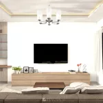 ชั้นวางทีวี รุ่น Bella ชั้นวางทีวีเสมือนบิ้วอิน สามารถเลือกติดตั้งได้ทั้งแบบเขวนลอยติดผนัง หรือวางบนพื้น ขนาด 2.4 เมตร มีให้เลือก 3 สี ขาว ลายไม้ เทาลายผ้า