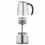 Getzhop หม้อต้มกาแฟ ขนาด 6 ถ้วย Yami รุ่น 6011 สีเงิน แถมฟรี ! Coffee Filter 100 แผ่น