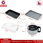 HOUSE WORTH เครื่องทำอาหารเช้า เตาอบ เตาอเนกประสงค์ 10 ลิตร เครื่องชงกาแฟ ทอดอาหาร รุ่น HW-B002C