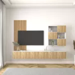 ชั้นวางทีวีแบบแขวนลอย รุ่น NANA สีลายไม้ เคลือบเมลามีนเนื้อมันเงาเรียบหรูมีระดับ