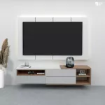 ชั้นวางทีวีแบบแขวนลอย รุ่น CASEY เคลือบเมลามีนเนื้อมันเงาเรียบหรูมีระดับ มีให้เลือกหลายสี หลายขนาด