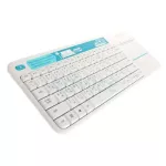 LOGITECH คีย์บอร์ด USB Wireless Touch Keyboard LG-K400 Plus White