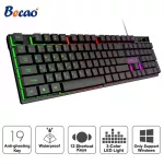 BECAO keyboard for playing games Glowing keyboard for USB 104 gamers, rubber keyboard, RGB keyboard with a tablet computer
