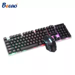 Becao PC Gamer LED gaming keyboard และเมาส์แบบมีสาย 2.4G คีย์บอร์ด Gamer keyboard ชุดคีย์บอร์ดเกมเรืองแสง
