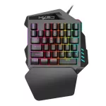 Gaming Wireless Keyboard Mouse Mini Keyboard Keypad with LED Backlight 35 Keys One-Handed Keyboard for Lol/PUBG/CF