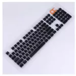 Black Low Profile Keycaps for Mechanical Keyboard Crystal Edge Black with Key Caps Puller Hard Plastic 104 Keys US Layout