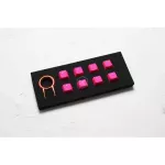 Taihao Rubber Gaming Keycap Set Rubberized Doubleshot Keycaps Cherry Mx Oem Profile Shine-Through Set Of 8 Magenta Light Blue